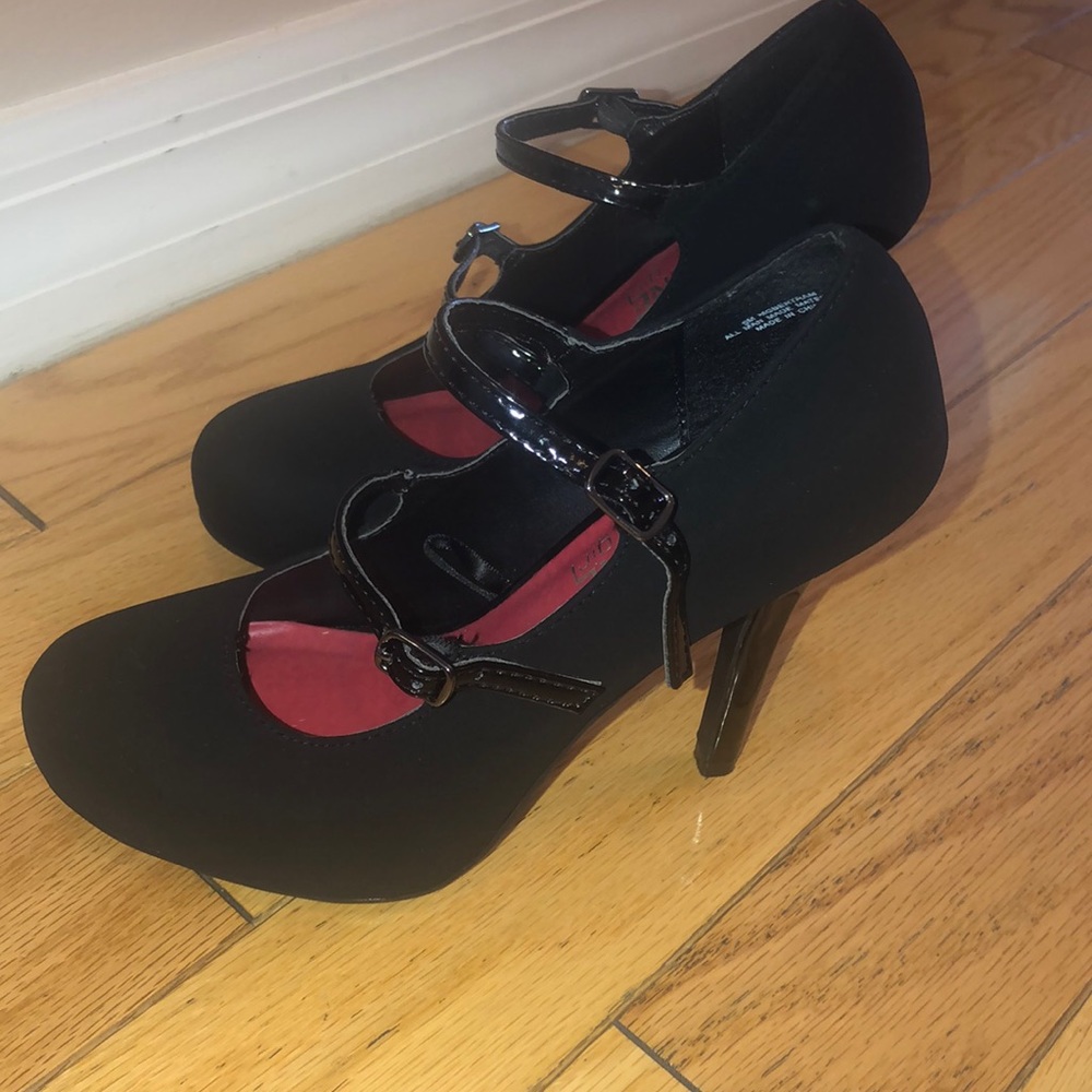 Black Suede Mary Jane Heels